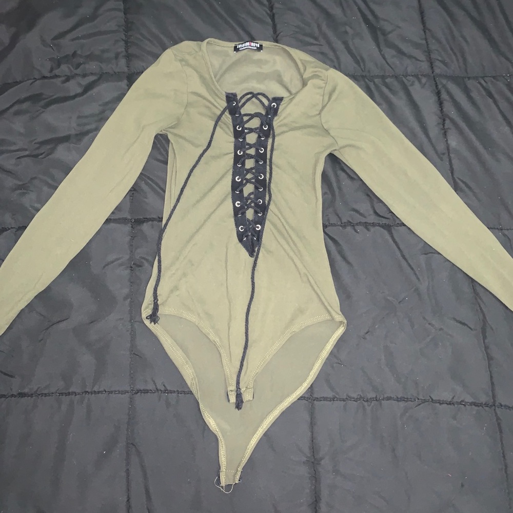 Lace up body suit